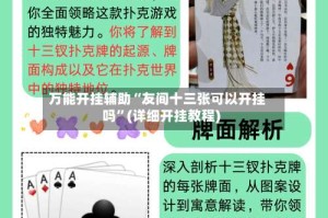万能开挂辅助“友间十三张可以开挂吗”(详细开挂教程)