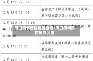 周口疫情管控地区查询/周口疫情防控最新公告