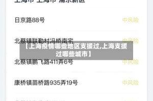 【上海疫情哪些地区支援过,上海支援过哪些城市】