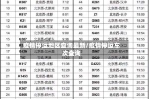 疫情停运地区查询最新/疫情停运车次查询