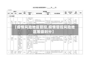 【疫情风险地区管控,疫情管控风险地区等级划分】