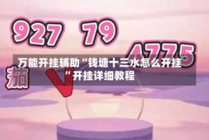 万能开挂辅助“钱塘十三水怎么开挂”开挂详细教程