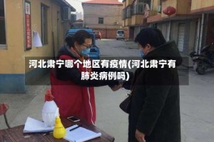 河北肃宁哪个地区有疫情(河北肃宁有肺炎病例吗)