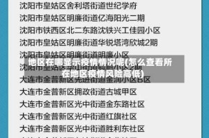 地区在哪显示疫情情况呢(怎么查看所在地区疫情风险高低)