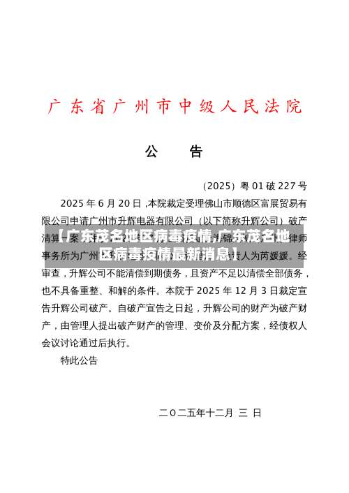【广东茂名地区病毒疫情,广东茂名地区病毒疫情最新消息】-第1张图片