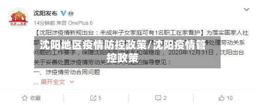 沈阳地区疫情防控政策/沈阳疫情管控政策-第3张图片