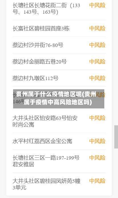 贵州属于什么疫情地区呢(贵州属于疫情中高风险地区吗)-第1张图片