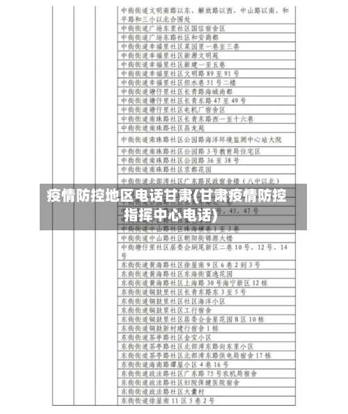 疫情防控地区电话甘肃(甘肃疫情防控指挥中心电话)-第3张图片
